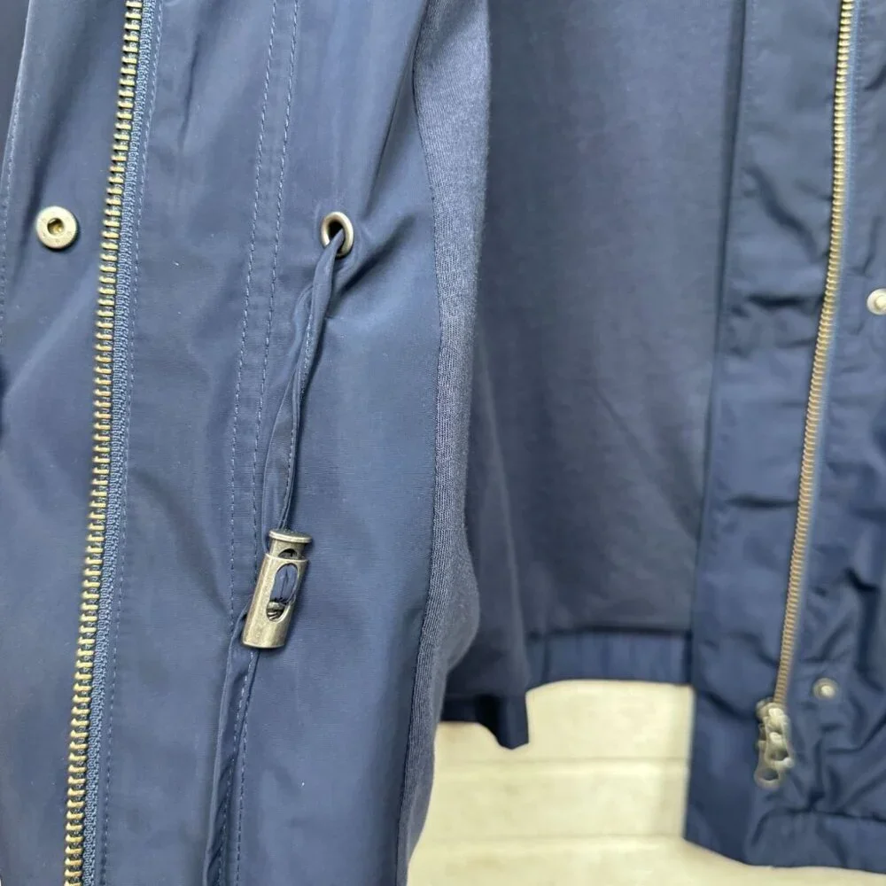 J Jill Womens Blue Zip Up Utility Jacket Drawstring Waist Front Pockets LP - Picture 4 of 14